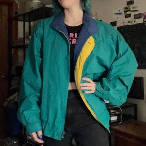Vintage 90’s London Fog Retro Green Windbreaker Jacket